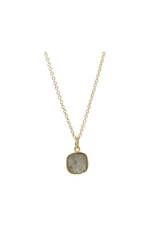 Collier Laurelene - Laiton doré & labradorite