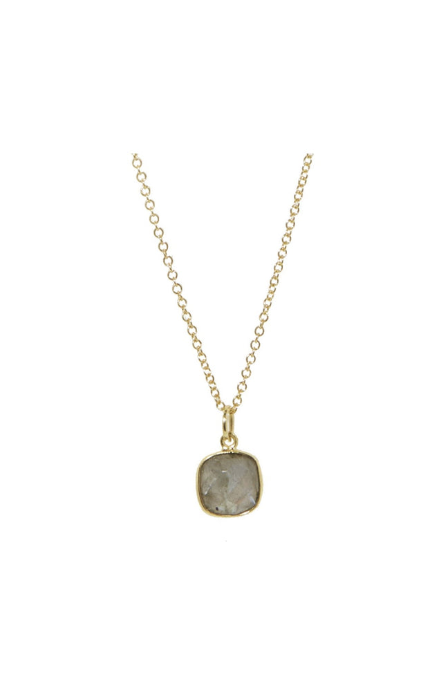 Collier Laurelene - Laiton doré & labradorite