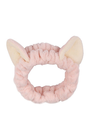 Bandeau de soins visage - Oreilles de chat - Rose