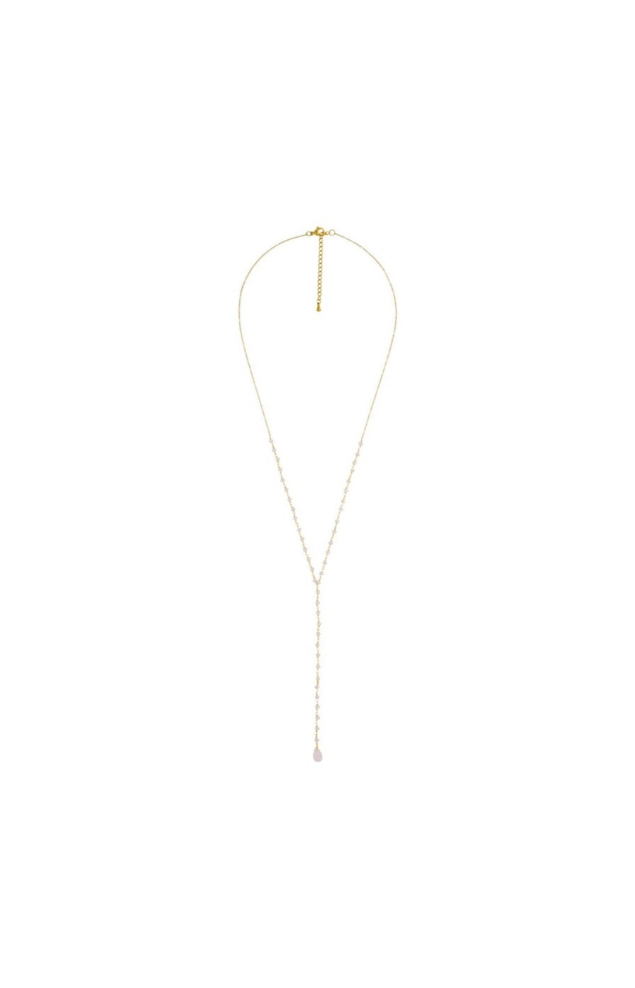 Collier Maria - Laiton doré & jade rose
