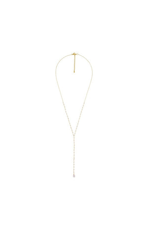 Collier Maria - Laiton doré & jade rose
