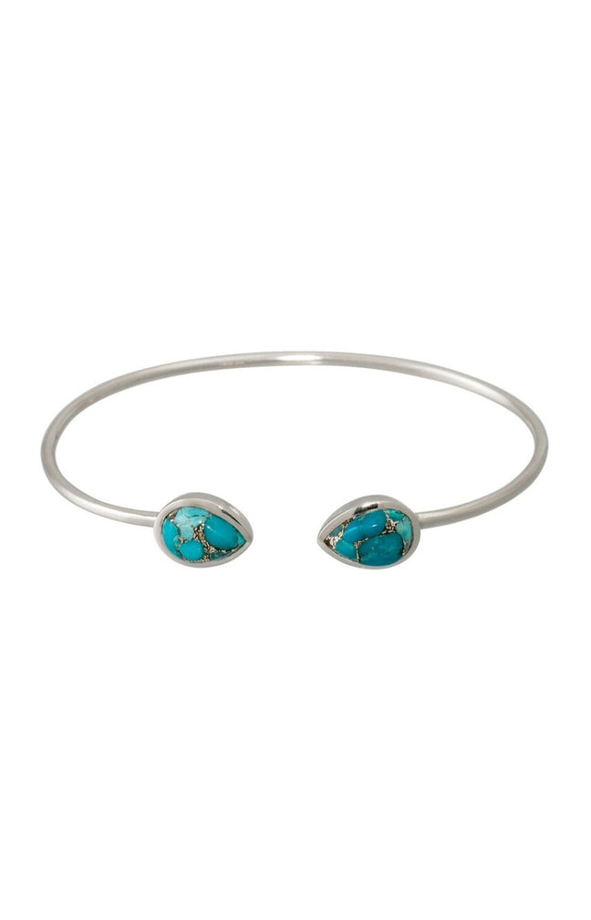 Jonc Aude - Laiton doré & turquoise