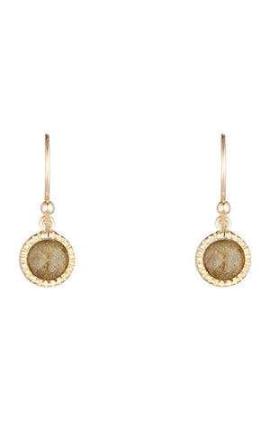 Boucles d'oreilles Maeva - Laiton doré & labradorite