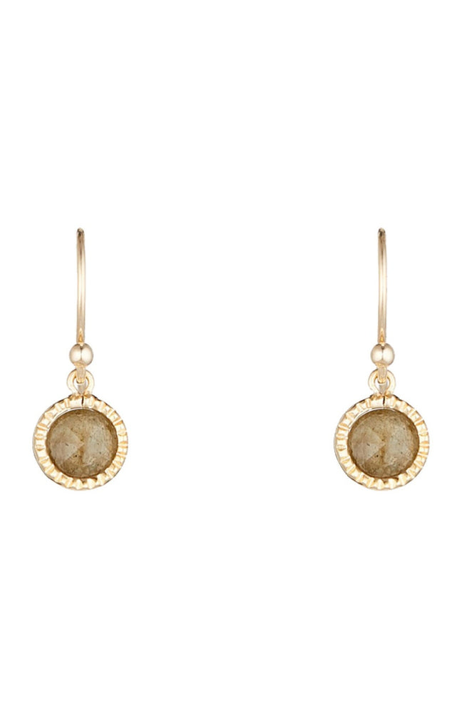 Boucles d'oreilles Maeva - Laiton doré & labradorite