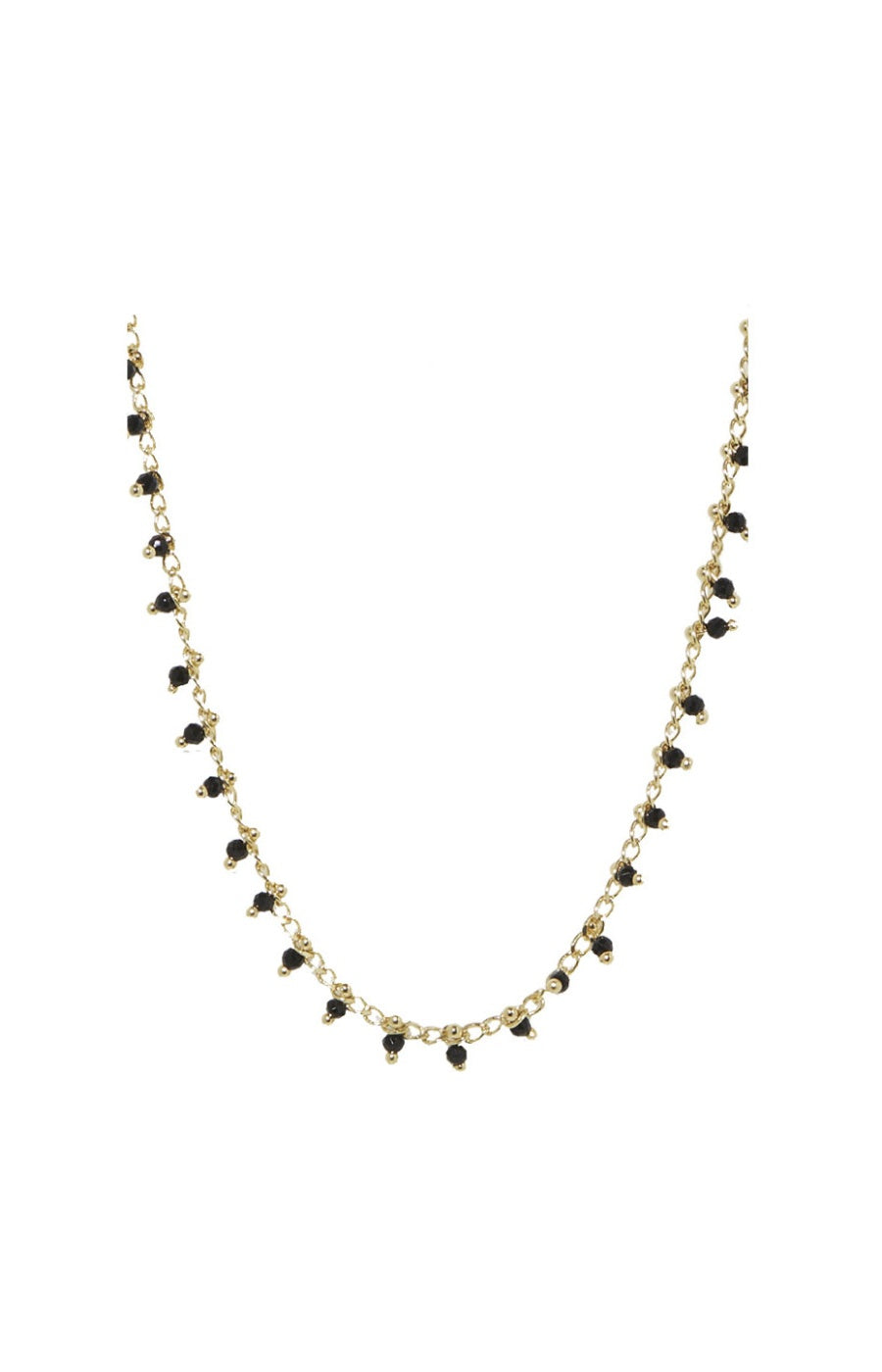 Collier Linn - Laiton doré & agate noire