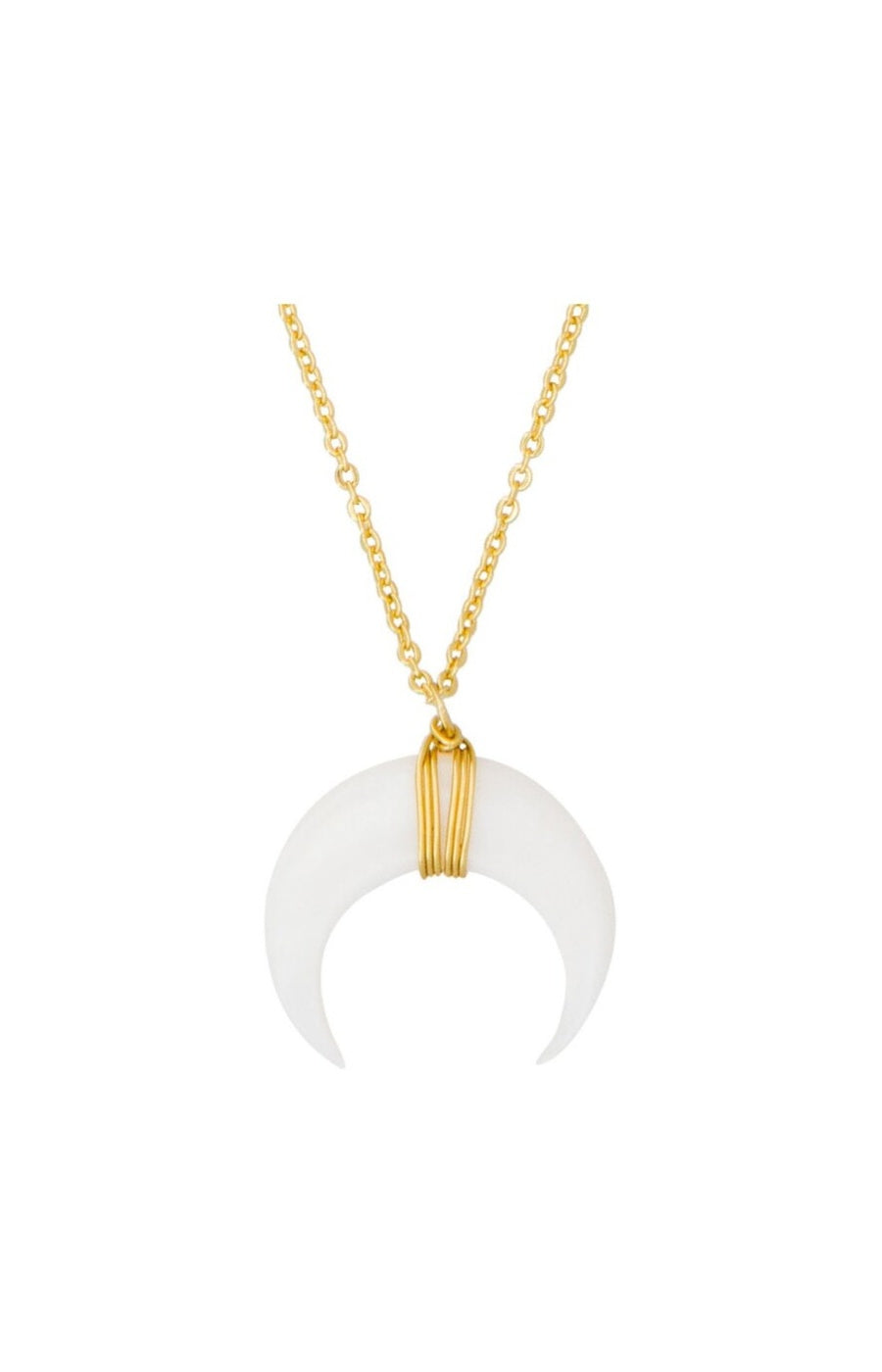 Collier Loreleï - Laiton doré & corne blanche