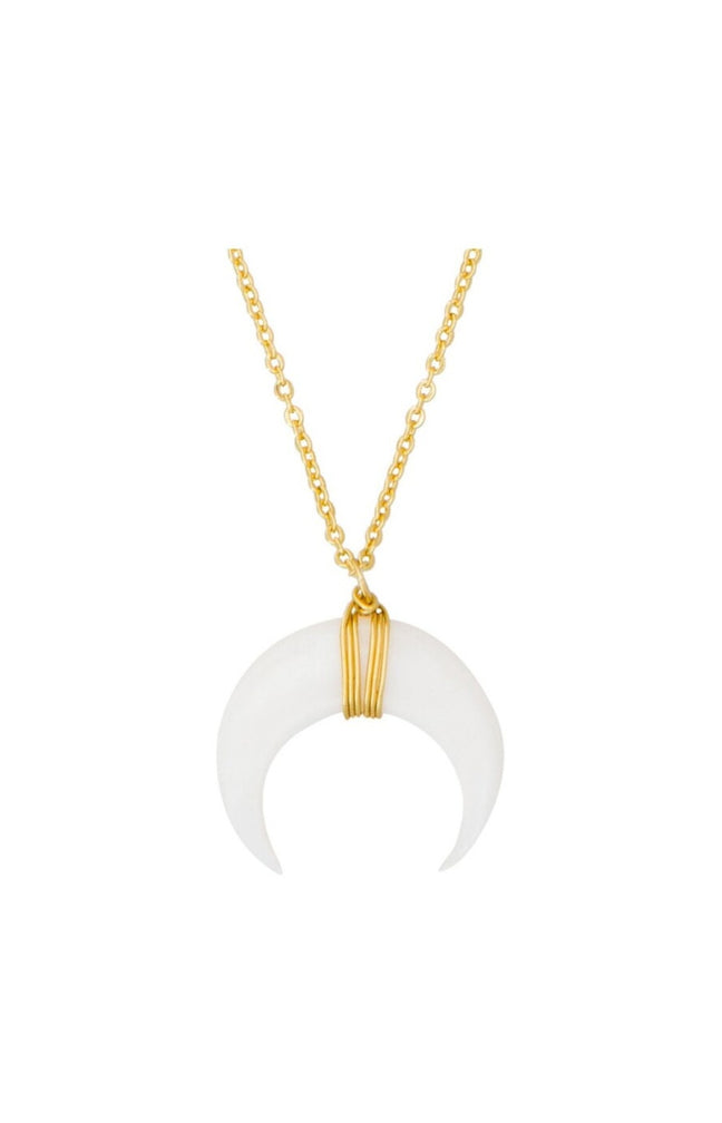 Collier Loreleï - Laiton doré & corne blanche