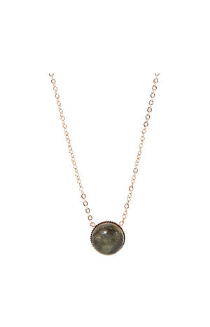 Collier Lyo - Laiton doré & labradorite