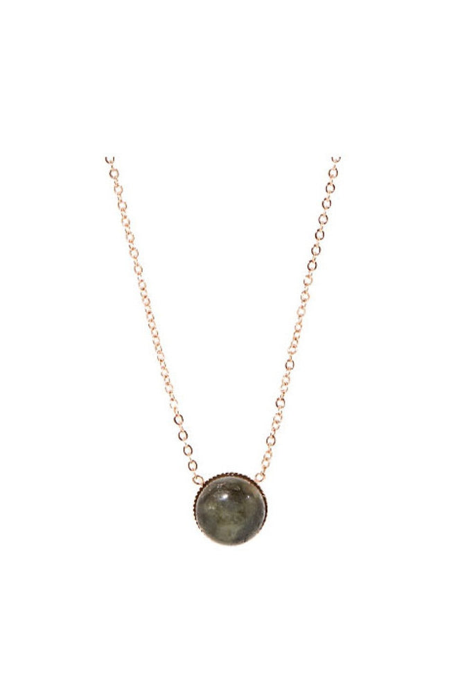 Collier Lyo - Laiton doré & labradorite