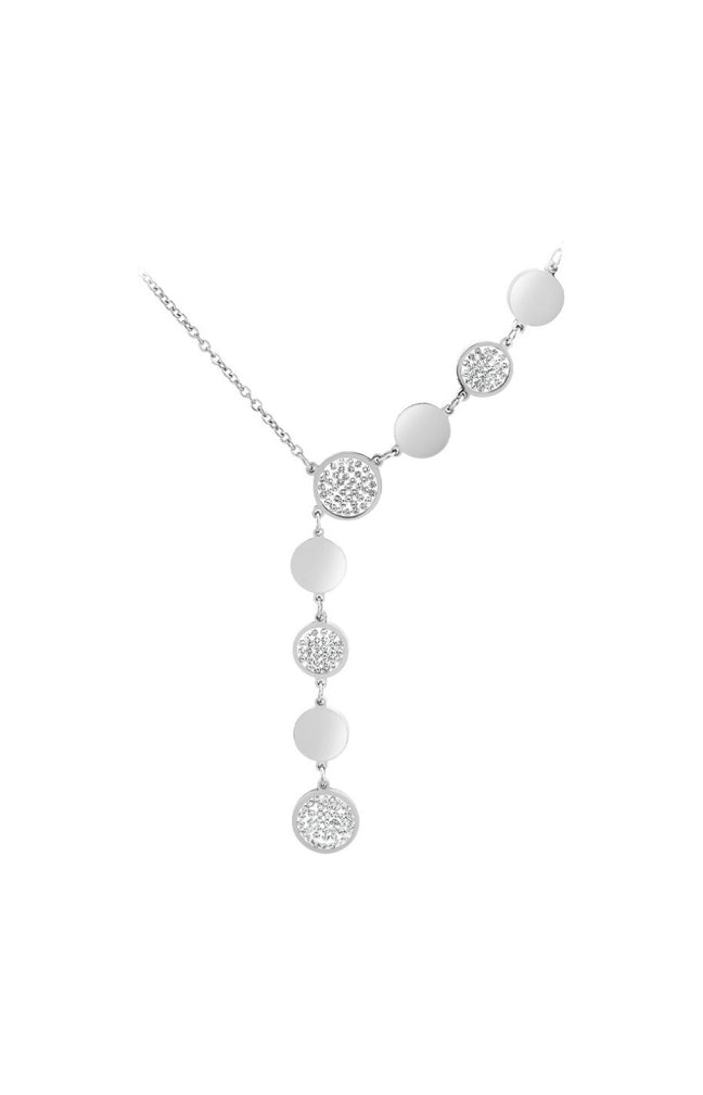 Collier chaîne - Acier inoxydable argenté & cristaux