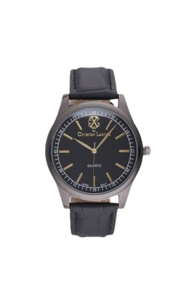 Montre à quartz en polyuréthane - Noir & doré - Homme