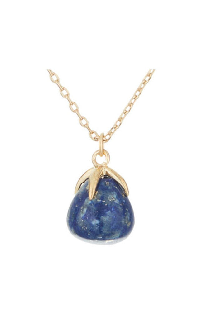 Collier Raven - Laiton doré & lapis bleu
