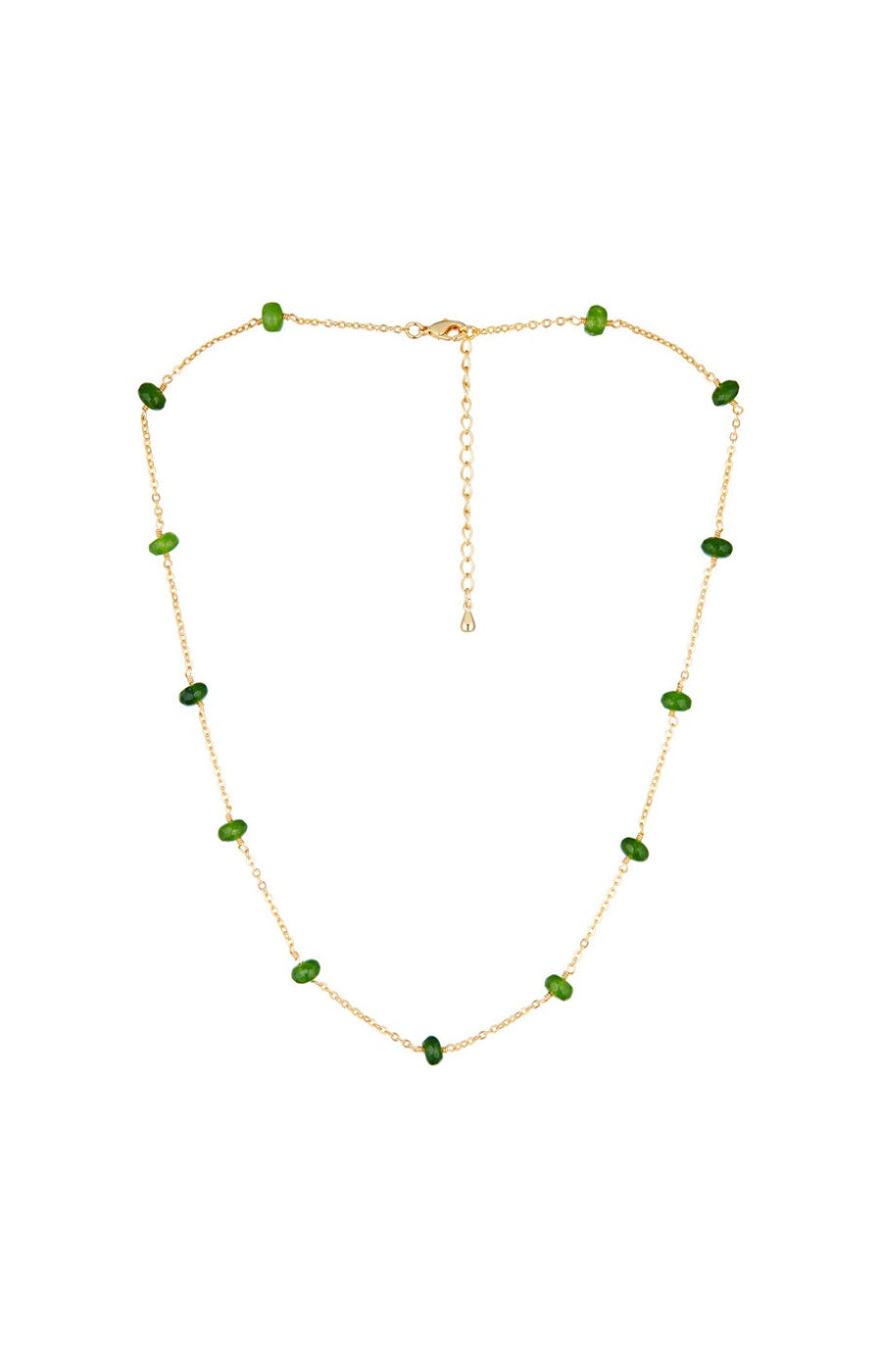 Collier Elisa - Laiton doré & jade verte