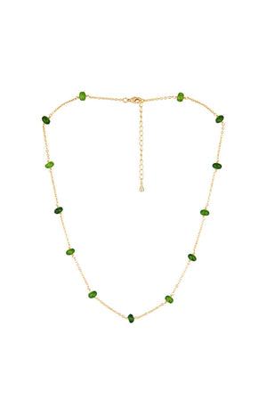 Collier Elisa - Laiton doré & jade verte