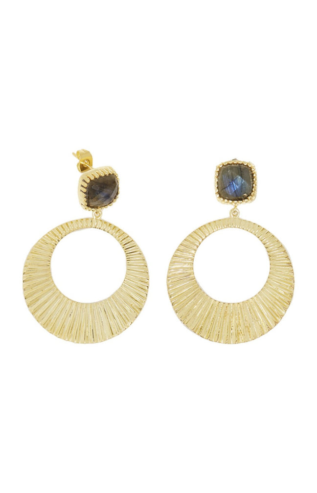 Boucles d'oreilles Lorène - Labradorite - Doré