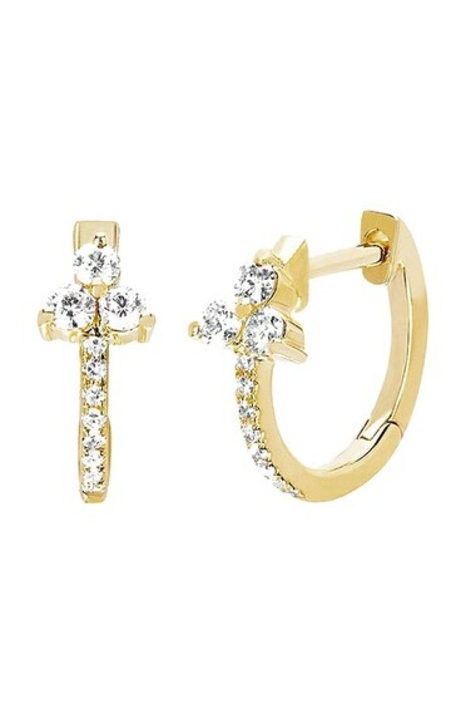 Boucles d'oreilles créoles Amandine - Laiton doré à l'or fin 18k