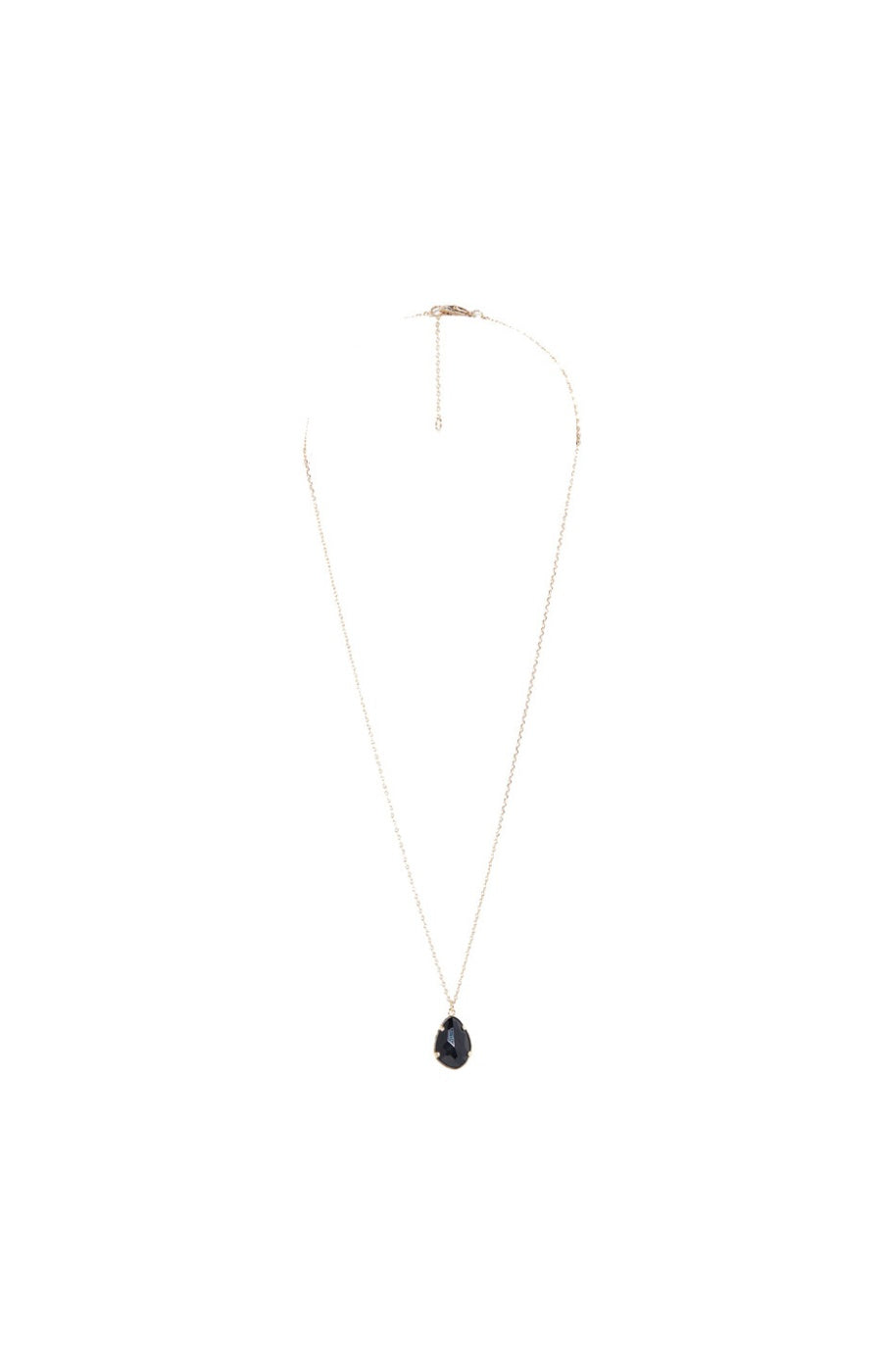 Collier Louane - Laiton doré & onyx noir
