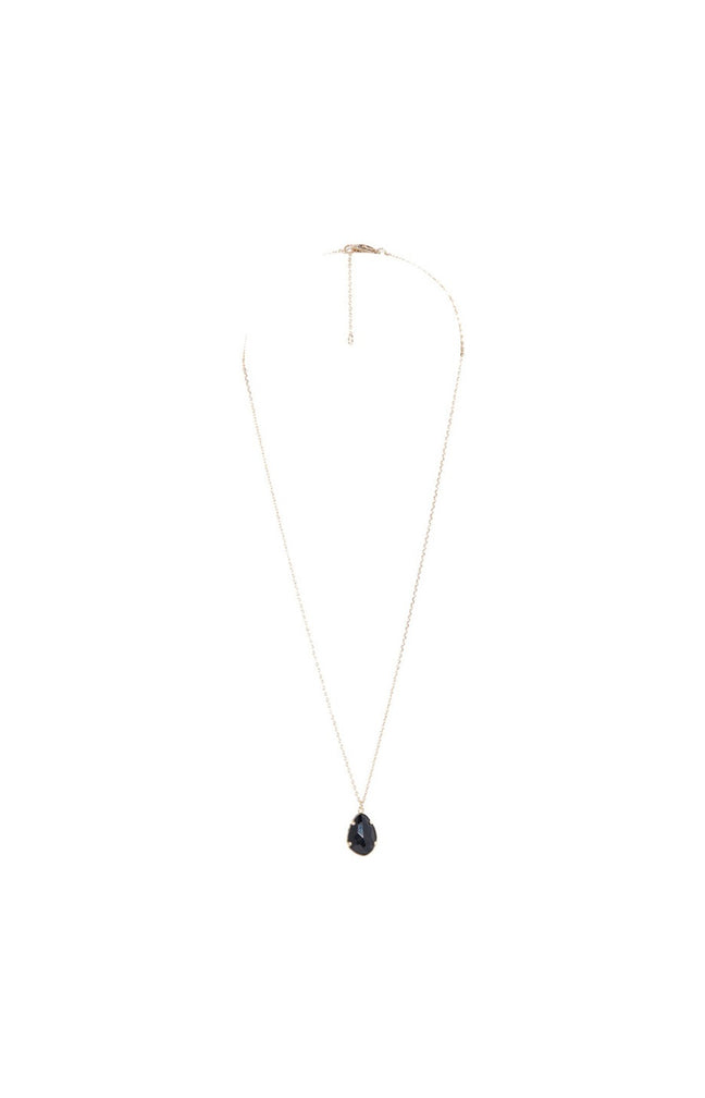Collier Louane - Laiton doré & onyx noir