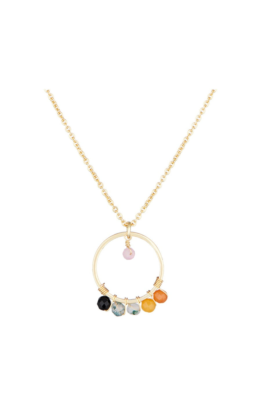 Collier Cerla - Laiton doré & jade