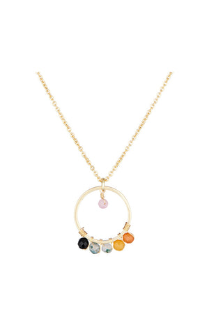 Collier Cerla - Laiton doré & jade