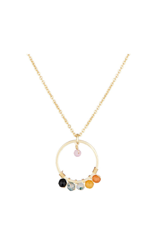 Collier Cerla - Laiton doré & jade