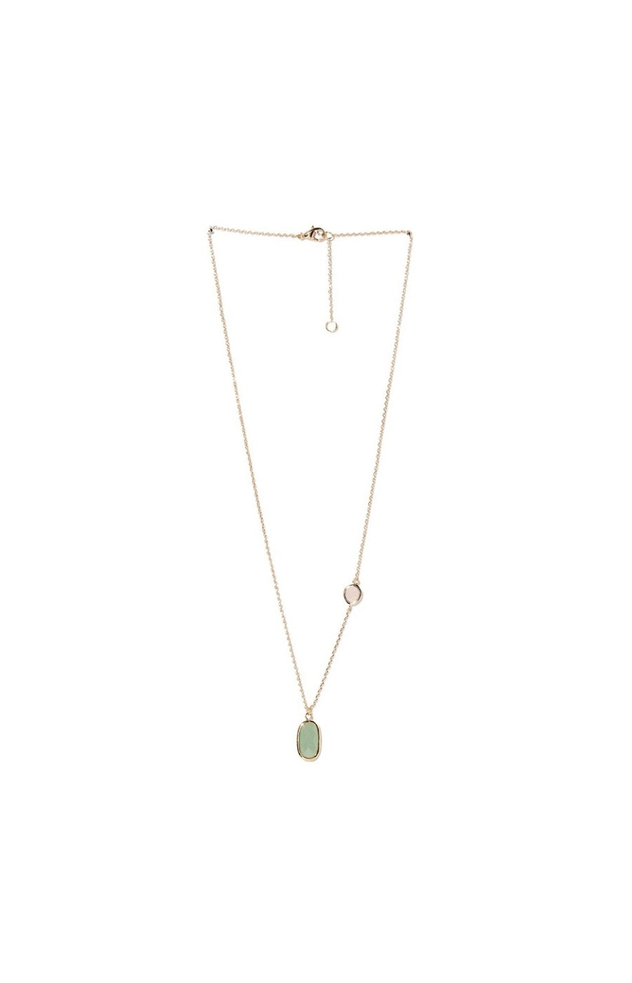 Collier Inés - Laiton doré, aventurine & quartz