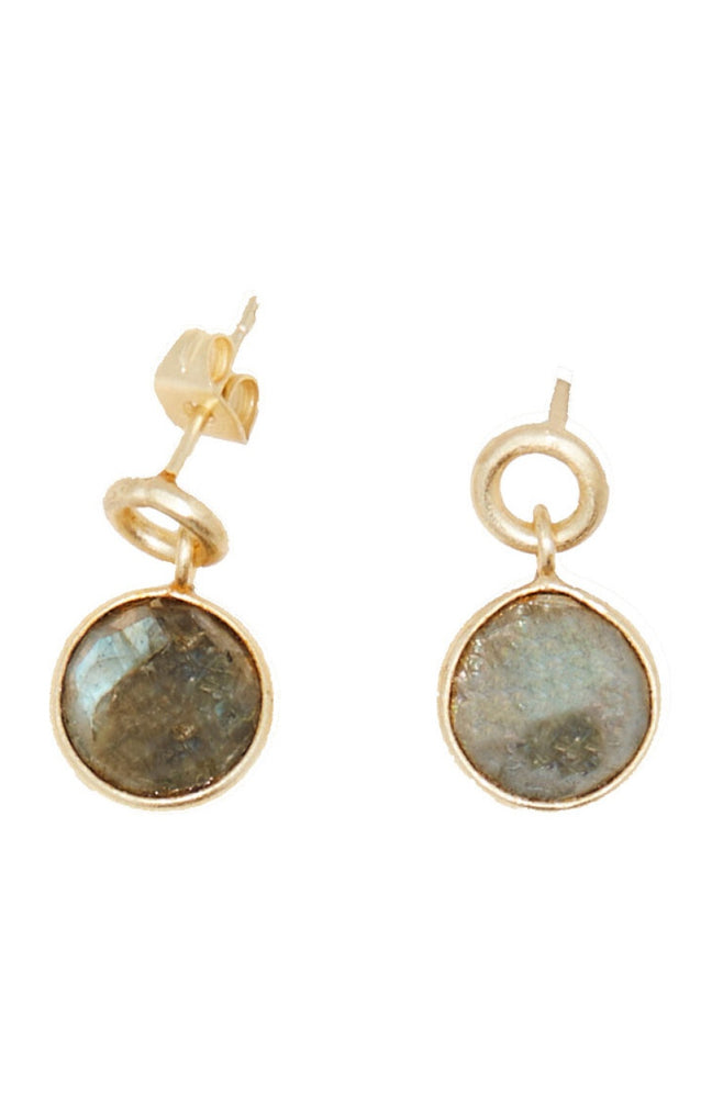 Boucles d'oreilles Romane - Labradorite - Doré