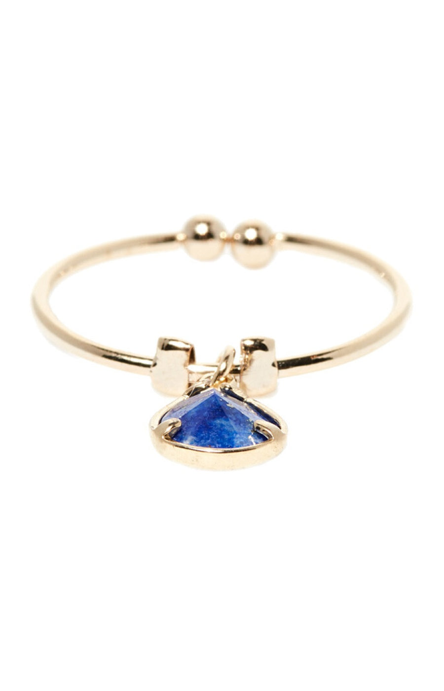 Bague ajustable Louise - Laiton doré & lapis