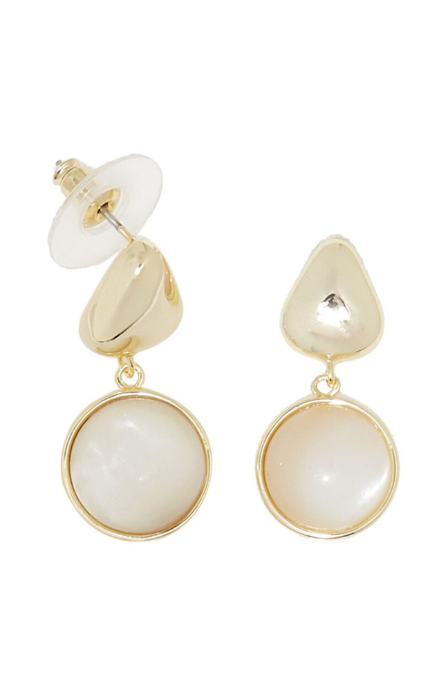 Boucles d'oreilles Pam - laiton doré & nacre