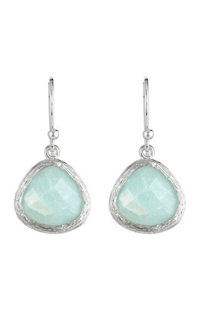 Boucles d'oreilles Loréna - Laiton & amazonite verte