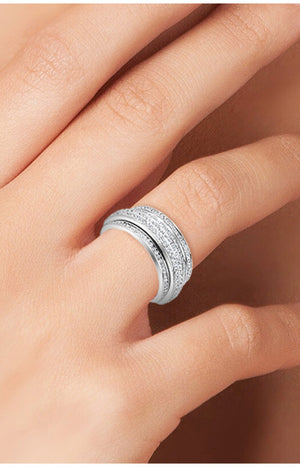 Bague - Cristaux - Argenté
