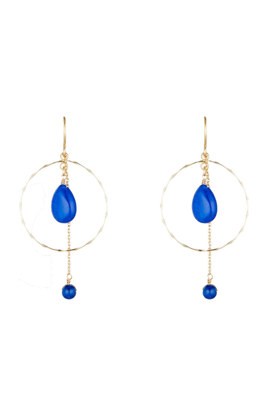 Boucles d'oreilles Priscilla - Laiton doré & jade