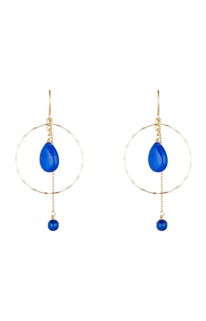 Boucles d'oreilles Priscilla - Laiton doré & jade