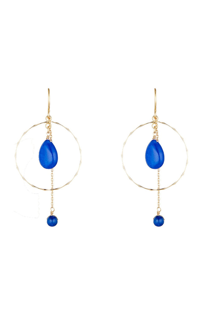 Boucles d'oreilles Priscilla - Laiton doré & jade