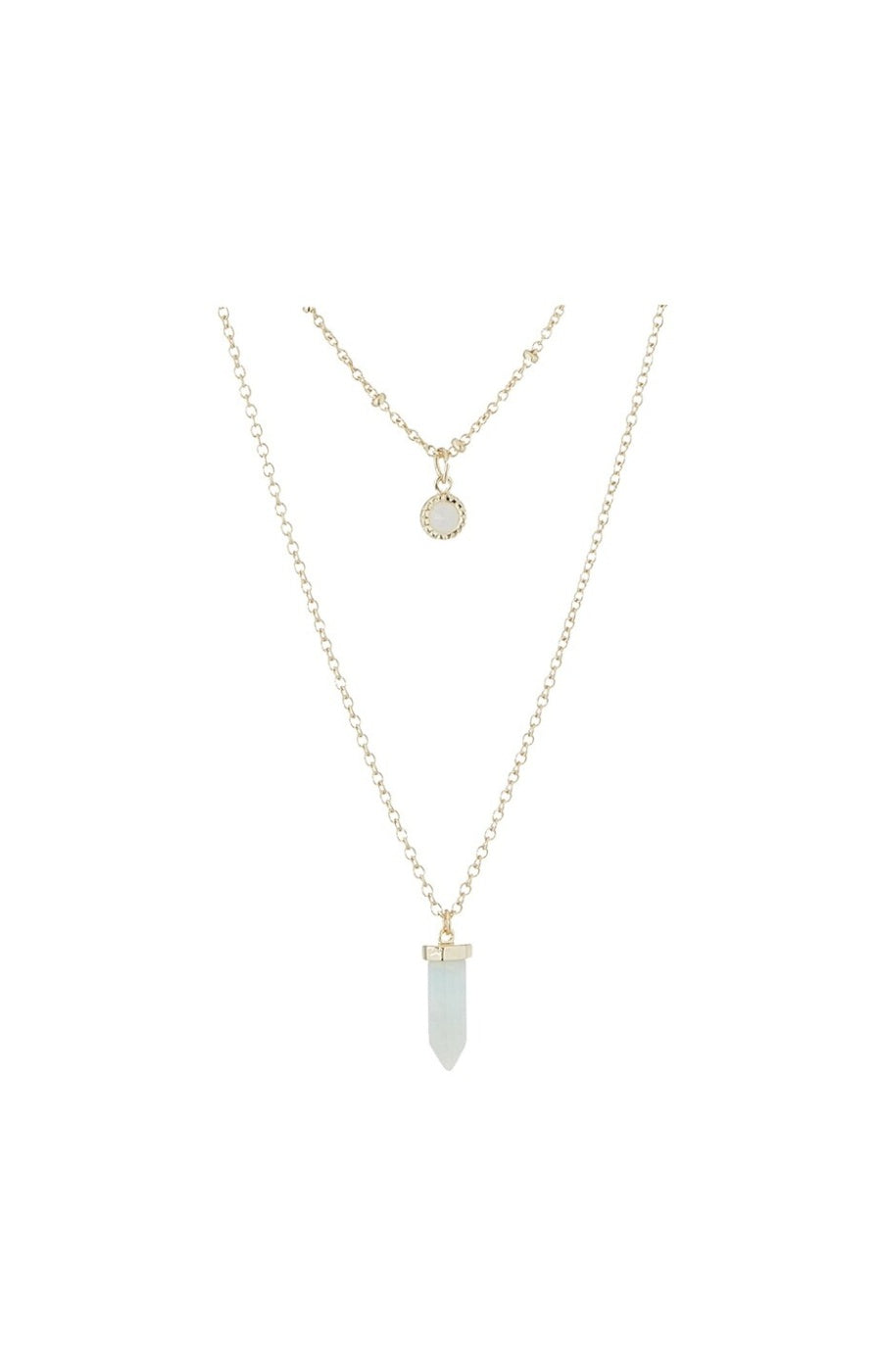 Collier Gloriana - Laiton doré, agate & amazonite
