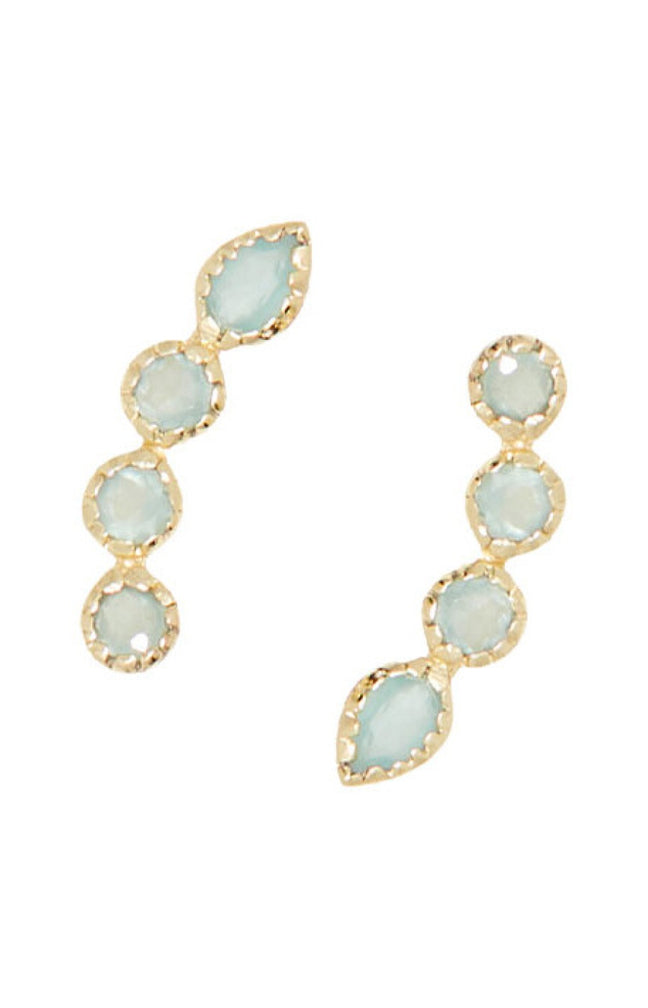 Boucles d'oreilles Myro - Laiton doré & jade