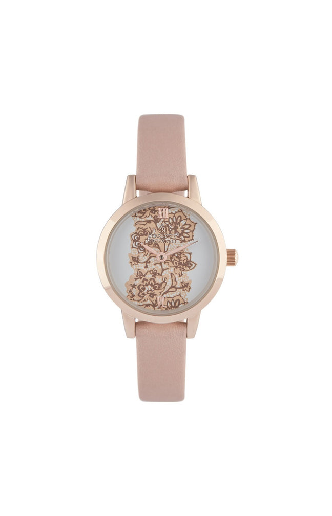Montre - Cuir marron & doré - Cadran motif la romance - 36 mm