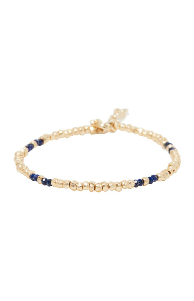 Bracelet Roxanne - Laiton doré & lapis lazuli bleues