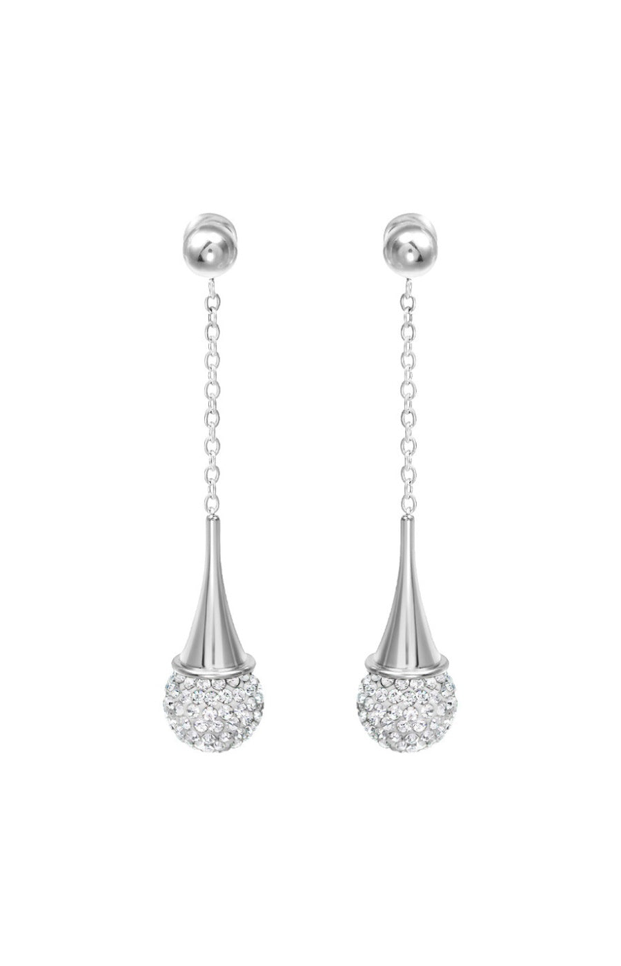 Boucles d'oreilles pendantes - Cristaux - Argenté