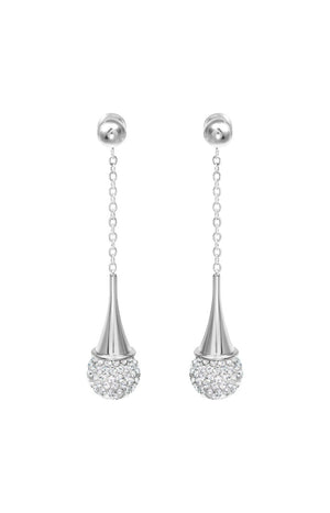 Boucles d'oreilles pendantes - Cristaux - Argenté
