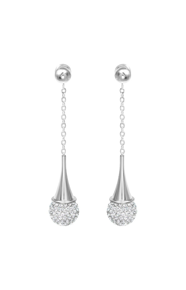 Boucles d'oreilles pendantes - Cristaux - Argenté