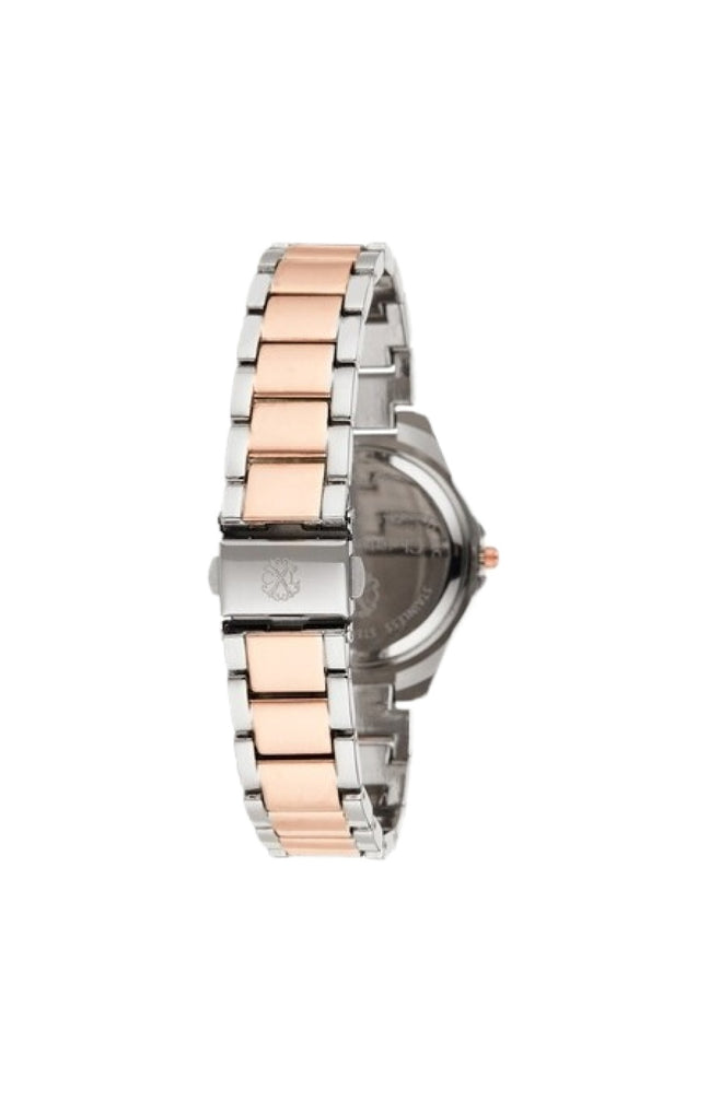 Montre à quartz en acier - Argenté & rose gold