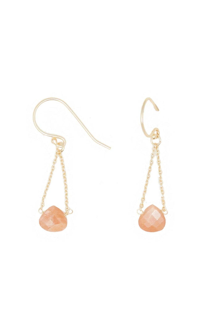 Boucles d'oreilles Rita - Laiton doré & pierre de Lune