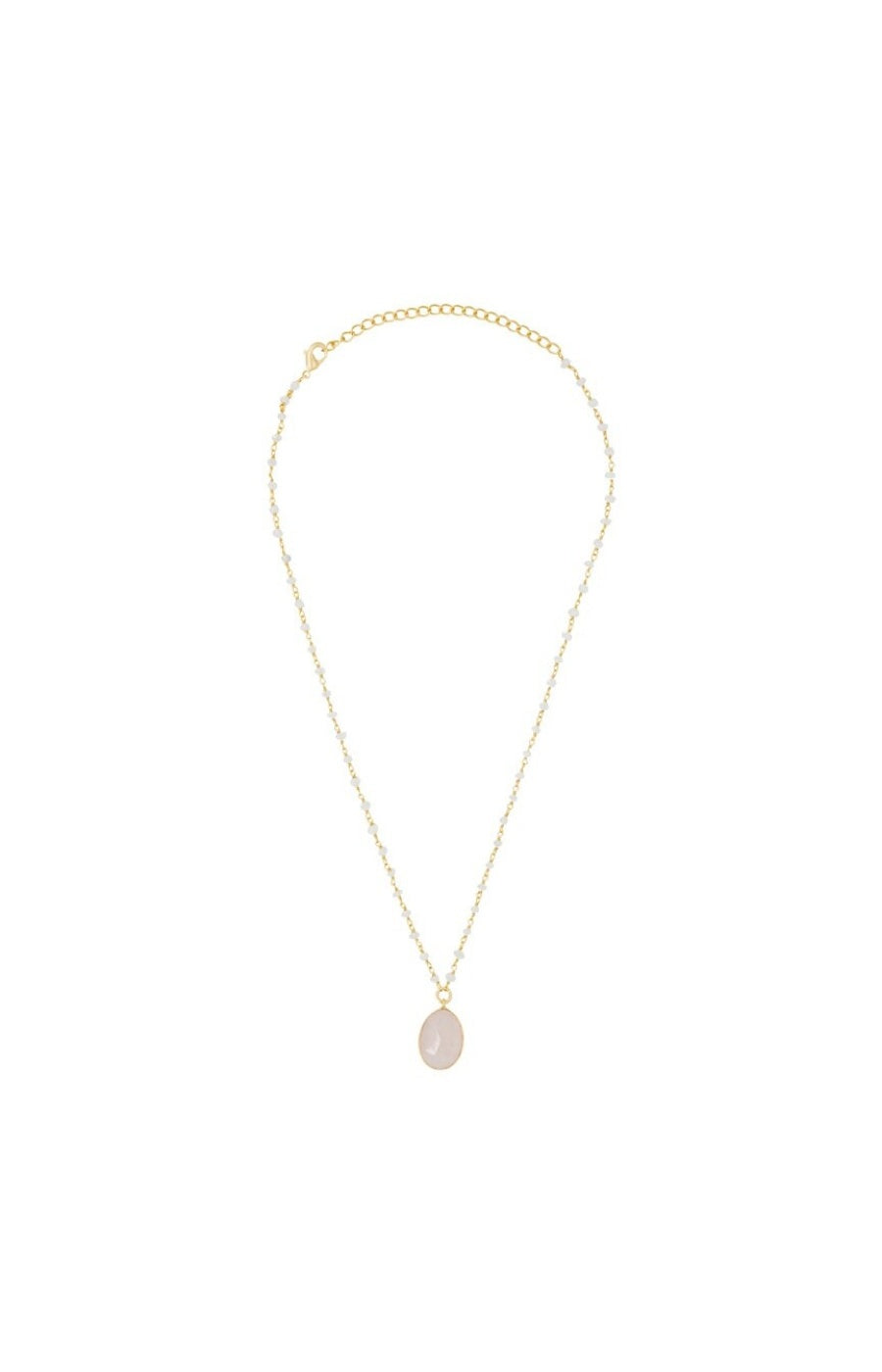 Collier Adassa - Laiton doré & quartz rose