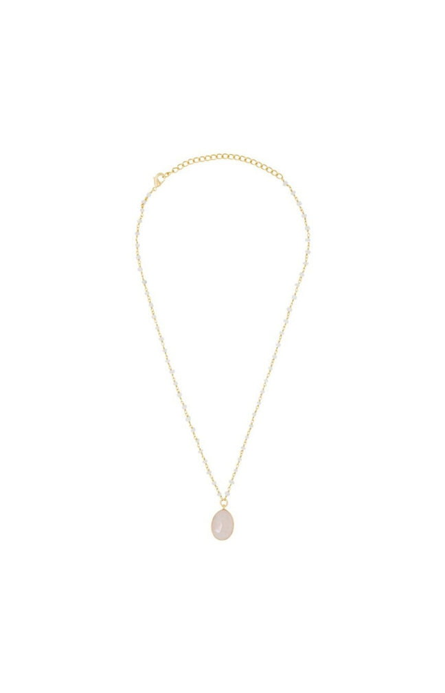 Collier Adassa - Laiton doré & quartz rose