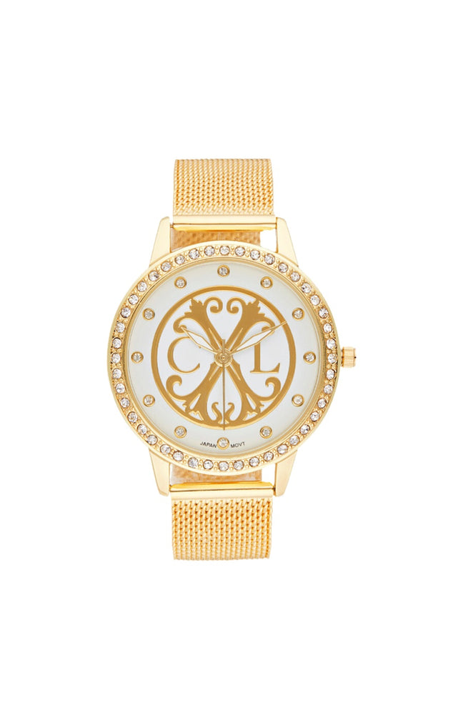 Montre à quartz en acier inoxydable - Doré