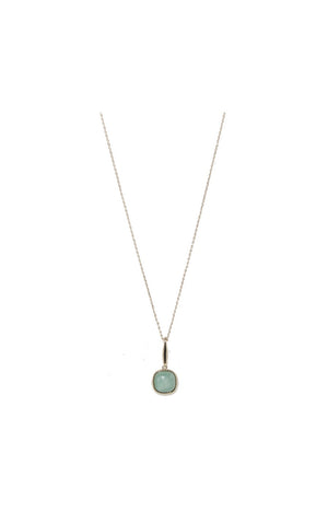 Collier Phybie - Laiton doré & amazonite