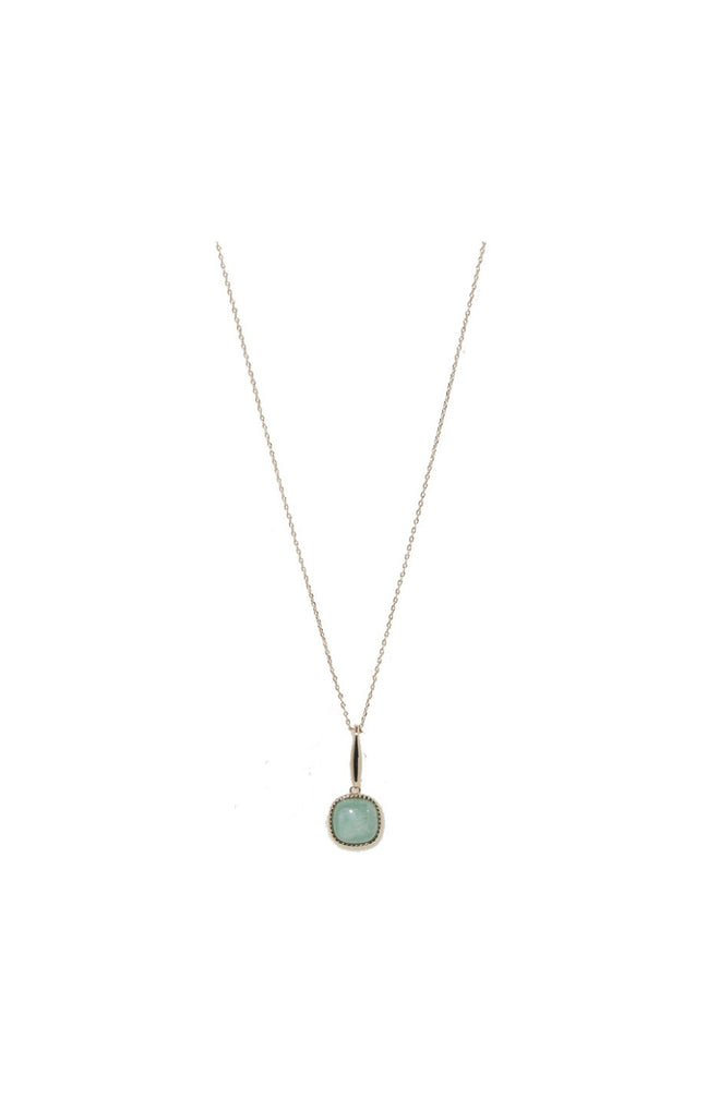 Collier Phybie - Laiton doré & amazonite