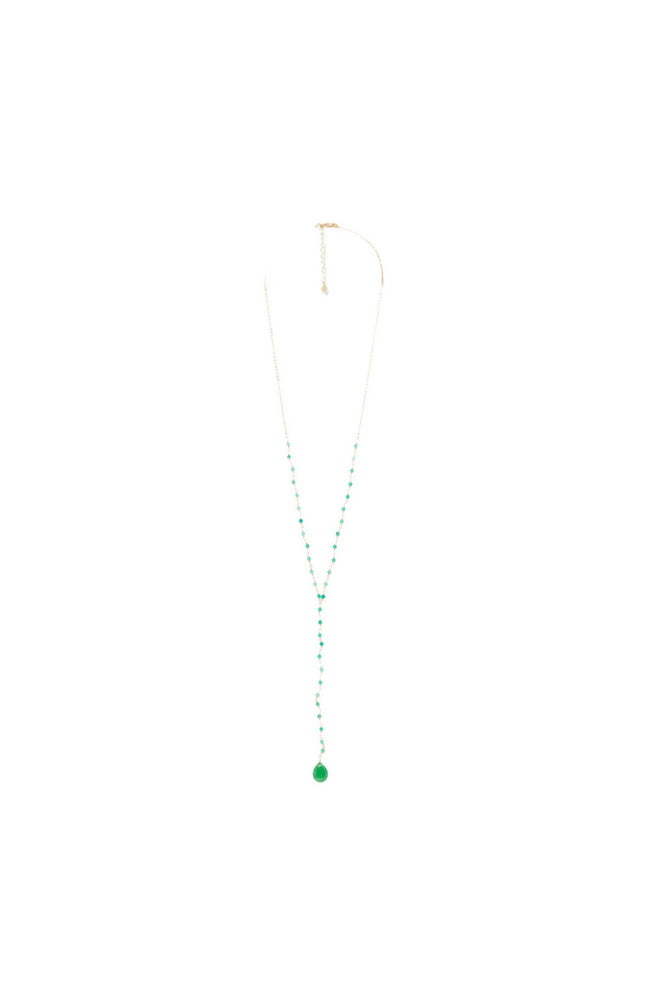 Collier Enora - Laiton doré & jade verte
