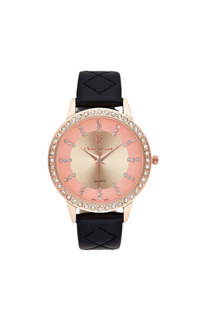 Montre - Polyuréthane noir & acier inoxydable rosegold